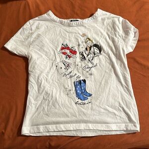 Western graphic baby tee